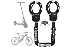Honszex Scooter Lock, Bike Locks High Security with Key, 36.22inch Heavy Duty Bike Lock Chain, Accessories for Electric Scooter, E-Bikes