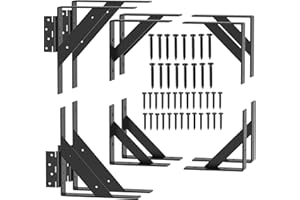 JUGREAT Heavy Duty Gate Corner Brace Bracket，Fence Gate Kit Gate Hardware,No Sag Kit ,Anti Sag Gate Kit for Wooden Fence Gate Latches， Driveway, Corral Gates-2 Pack