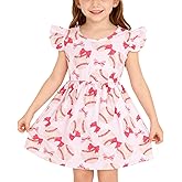 Toddler Girl Dress Farm Animal Cow Pig Print Ruffle Bottom Casual Dress Summer Clothes 1-8Y