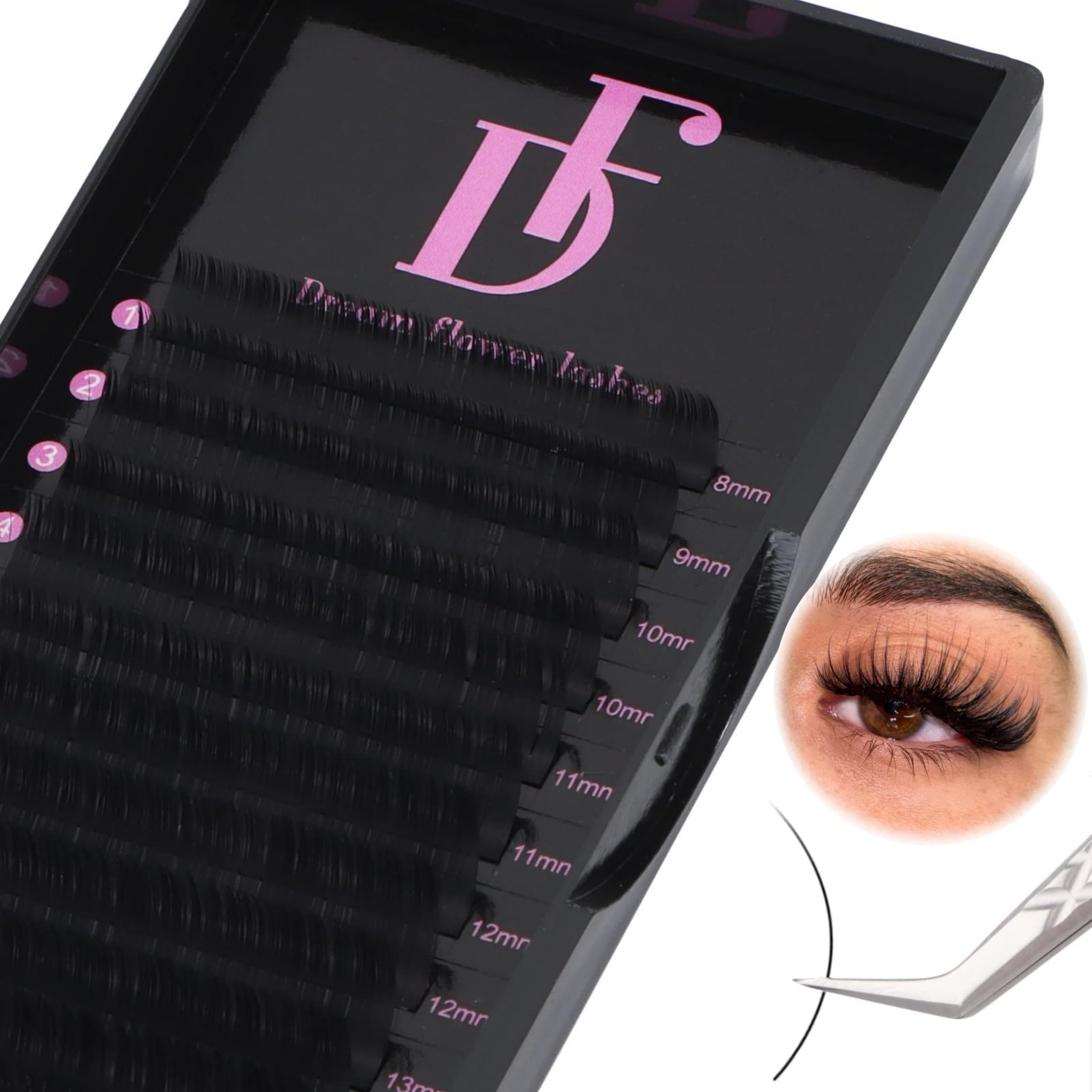Photo 1 of DF touchjoy Lash Extension Volume Lash Extensions 0.05 D Curl 8-15mm Mixed Tray Individual Lash Extensions Classic Eyelash Extensions Soft Matte Black Single Lashes Professional Salon Use