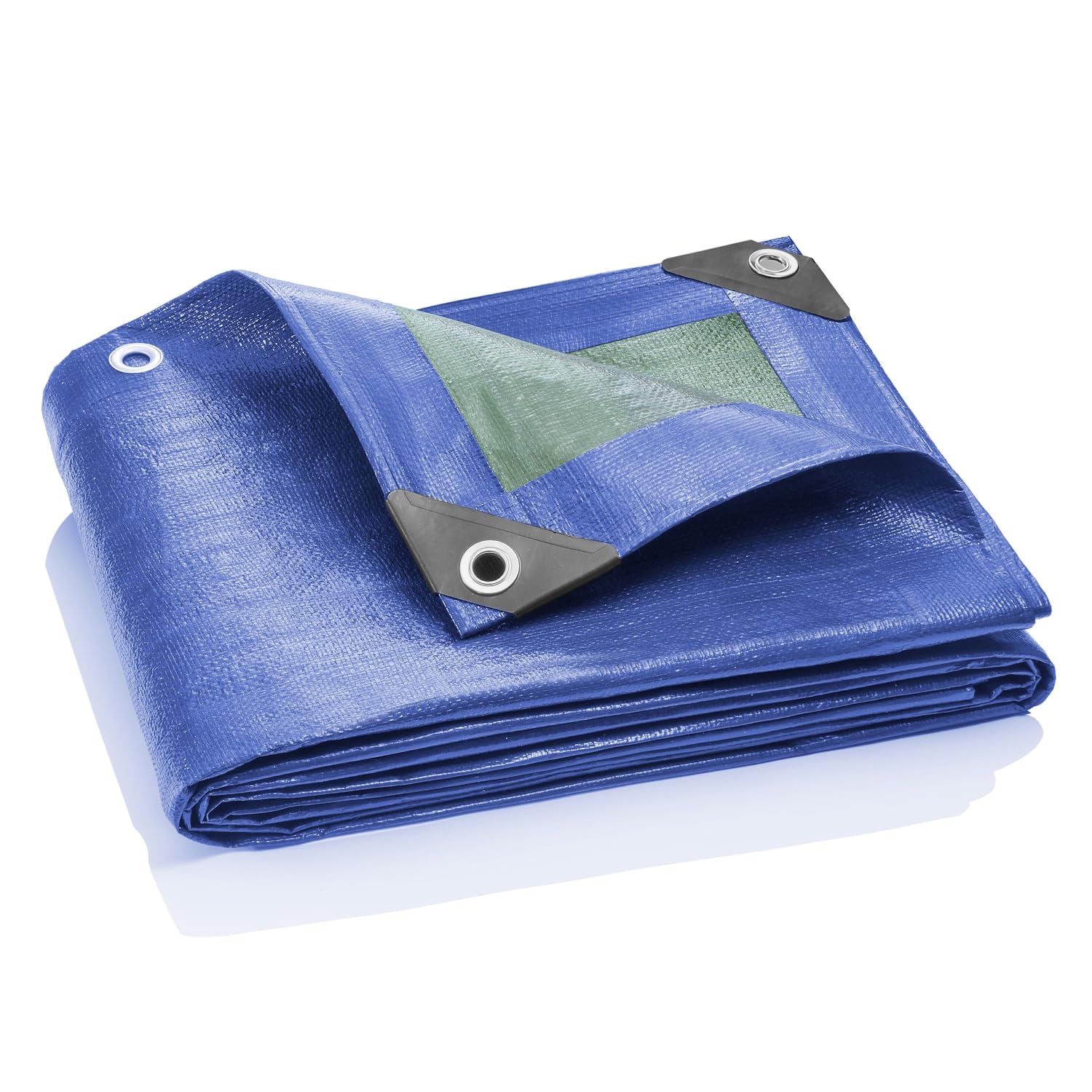 GardenMate 2m x 2m / 6.5ft x 6.5ft Tarpaulin Waterproof Heavy Duty - Universal Blue/Green tarp Sheet - Premium Quality Cover Made of 90gram/Square metre Tarpaulin