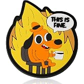 XMJY This is Fine Dog PVC Patch, 1 Pc PVC Rubber Meme Morale Patch with Hook and Loop Fastener, Funny Tactical Patches for Backpacks, Vests, Jackets, Jeans, Hats