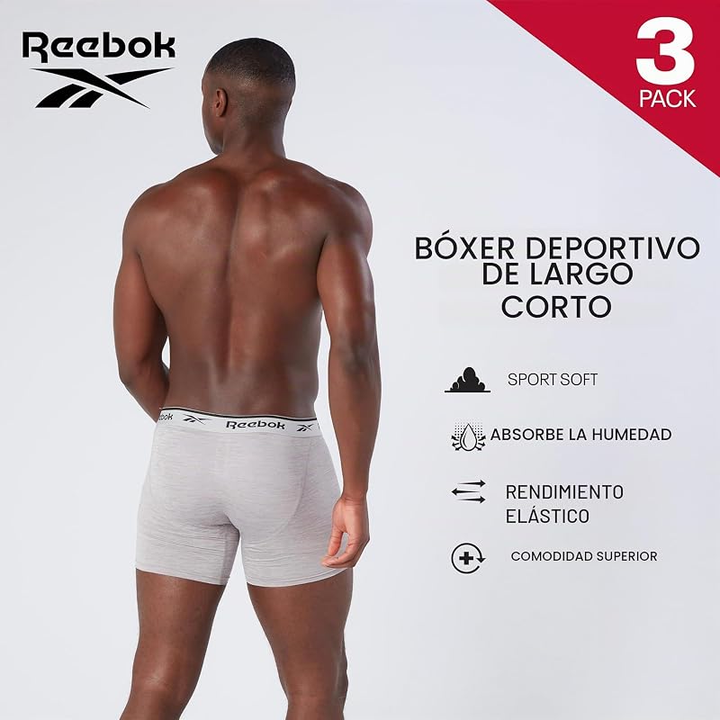 Mochila de boxers masculinos Ainslie | Pack de 3 boxers desportivos masculinos, respiráveis e elásticos | Roupa interior masculina, boxers masculinos preto/branco/cinzento