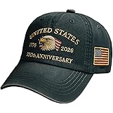 USA 250th Anniversary Commemorative Hat Men Women Patriotic Adjustable 250 Anniversary Cap Bald Eagle Printed Baseball Cap