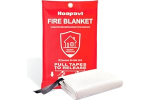 Hoapavi Emergency Fire Blanket, 40” x 40” Fire Blanket for Home and Kitchen, Fiberglass Fire Blankets for Camping Car Boat Office Warehouse Fire Safety, Quickly Suppresses The Spread of Fire