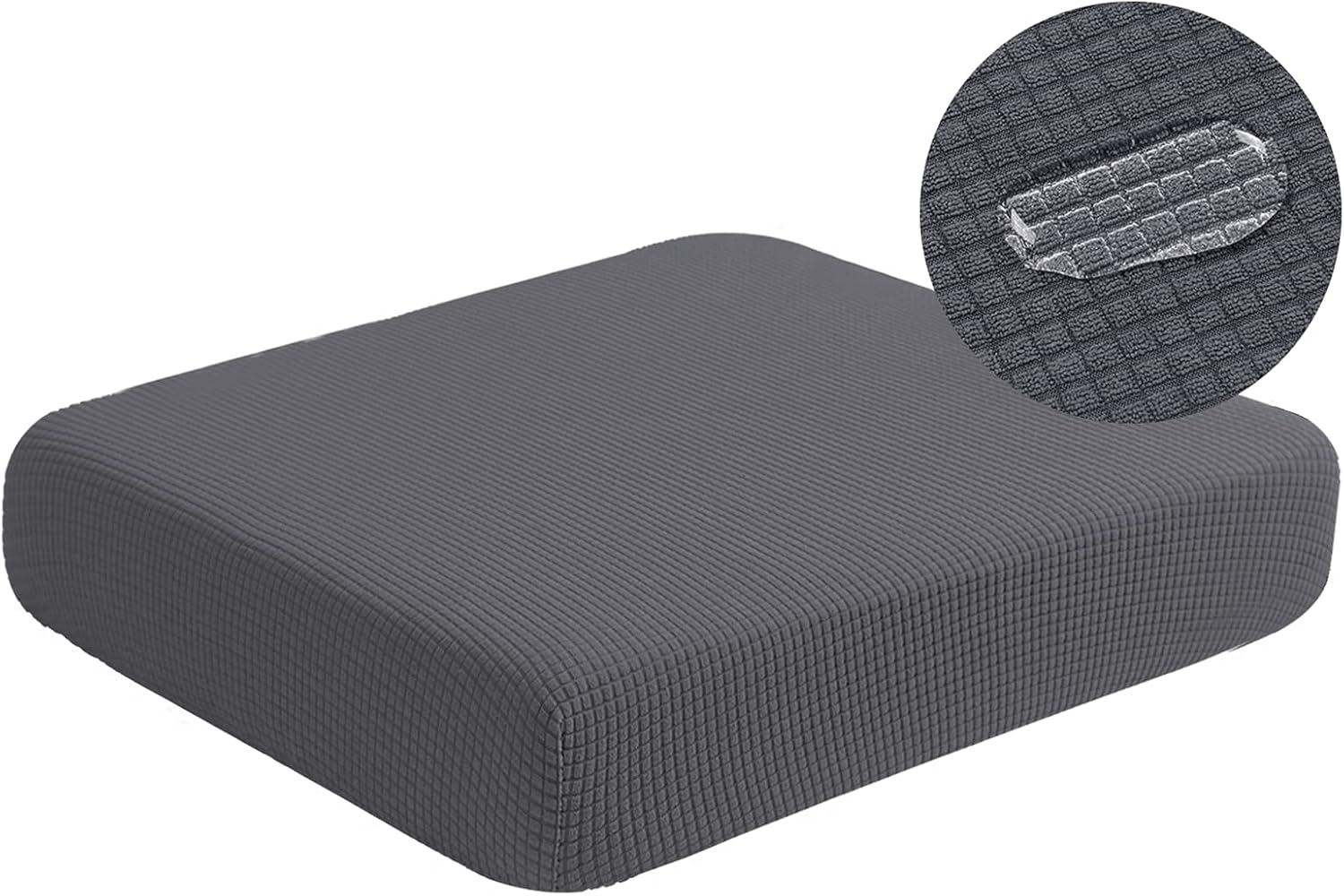 Slipcovers - NC HOME Water-Repellent Sofa Cushion Covers Jacquard High Stretch Fabric Furniture Protector for Living Room, Washable Sofa Seat Slipcover, 1 Seater Settee (Chair Cushion, Gray)