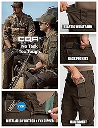 CQR Men's Tactical Pants, Water Resistant Ripstop