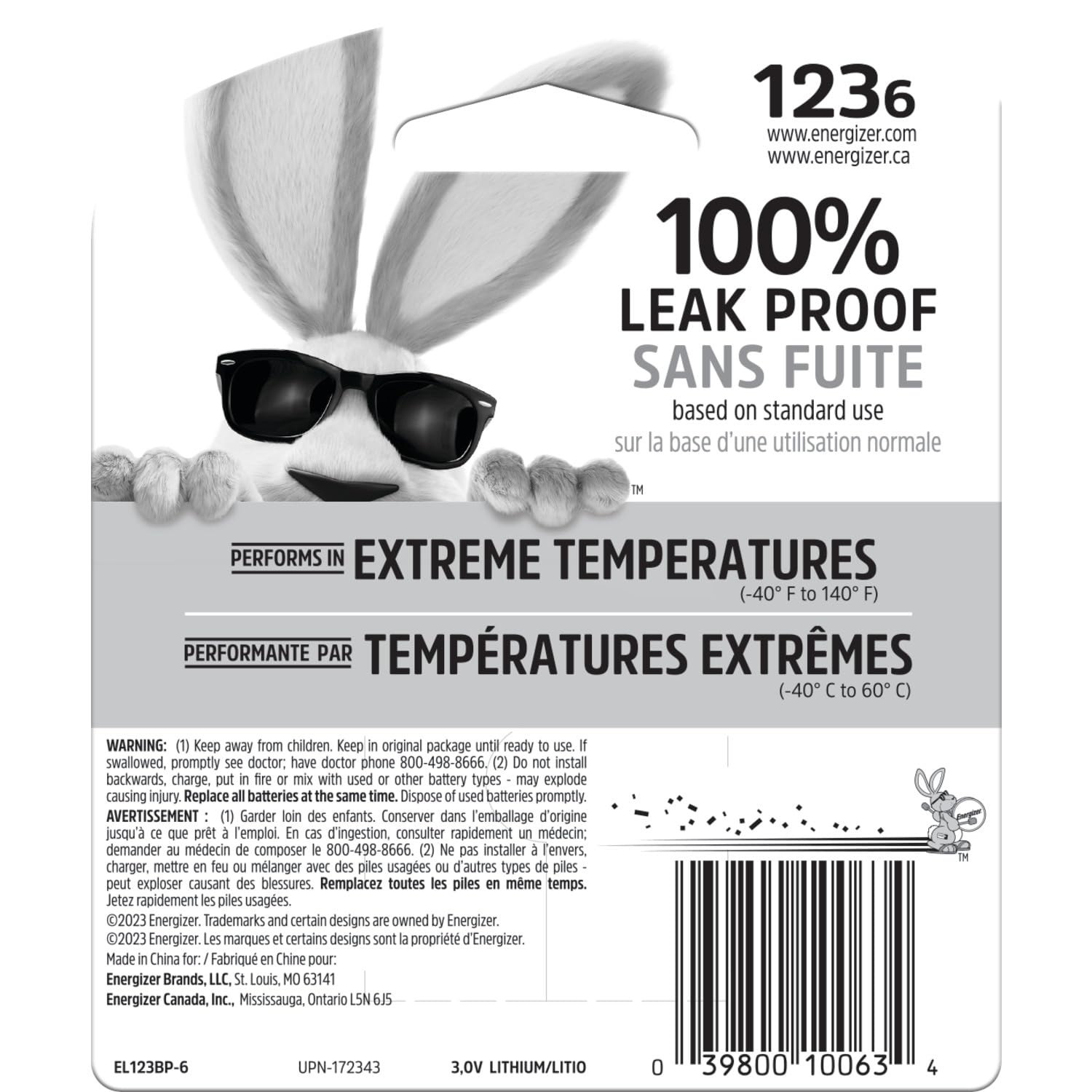 Energizer 123 Lithium Batteries (6 Pack), 3V Photo Batteries