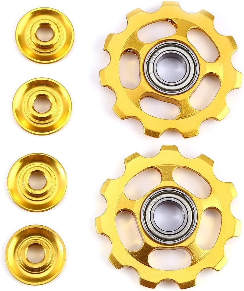 Tolyneil 2pcs 11T Bike Cycling Bicycle Aluminium Rear Derailleur Jockey Wheel Pulley Guide Roller Idler for Road Bike, Mountain Bike, MTB,BMX,Shimano,Sram Cycling