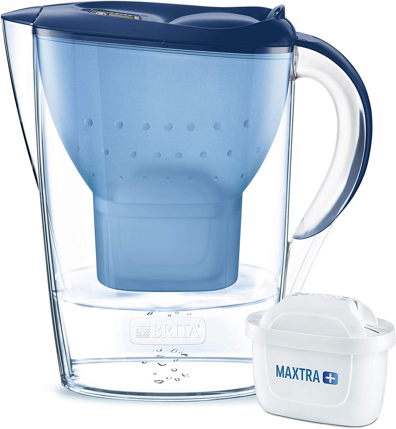 BRITA Wasserfilter Marella blau inkl. 1 MAXTRA+ Filterkartusche – BRITA Filter zur Reduzierung von Kalk, Chlor & geschmacksstörenden Stoffen im Wasser Kaufen