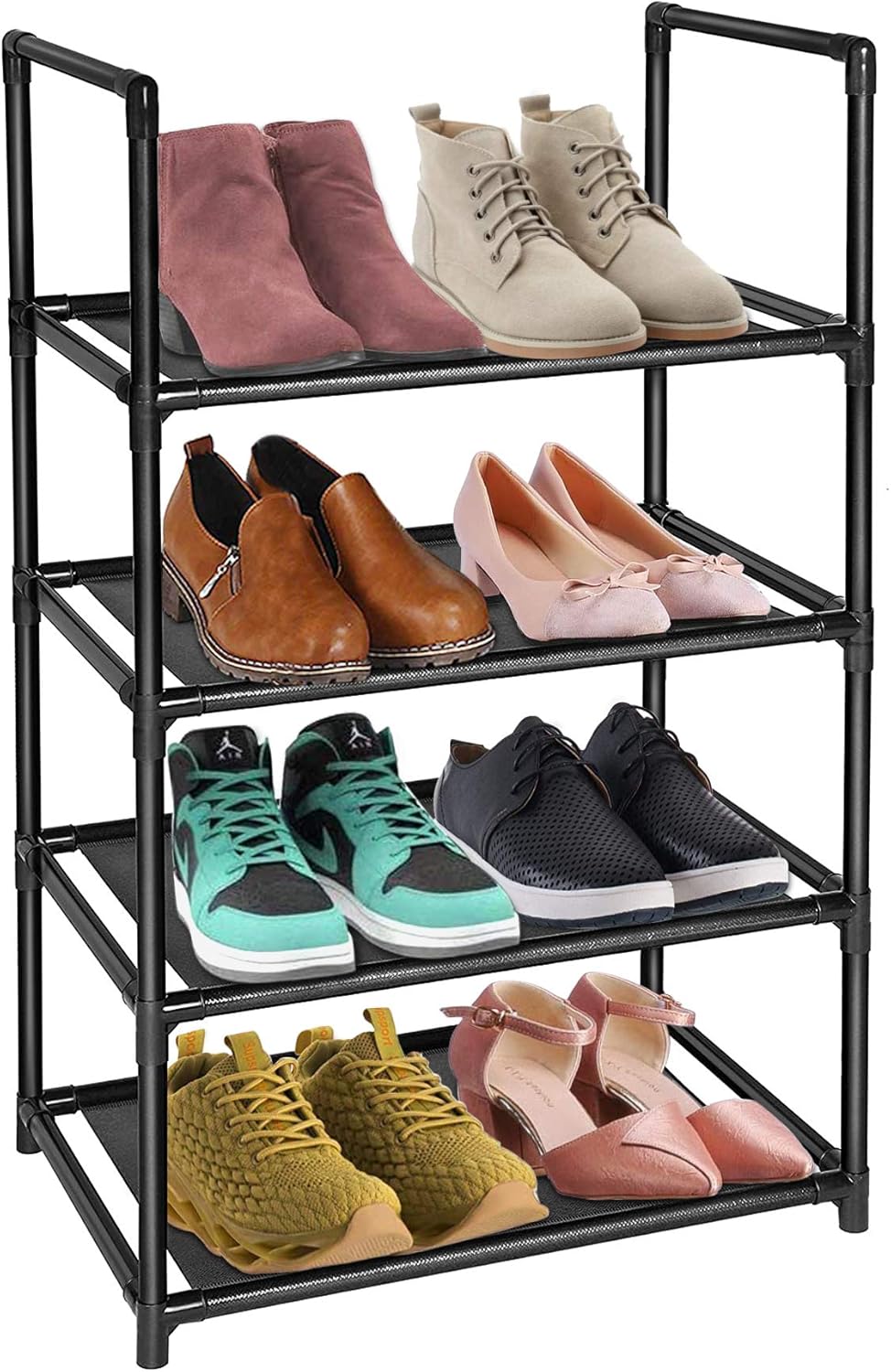 2 tier expandable shoe rack on Amazon Com 4 Tiers Shoe Rack 8 10 Pairs Sturdy Shoe Shelf 4 Tiers Home Kitchen