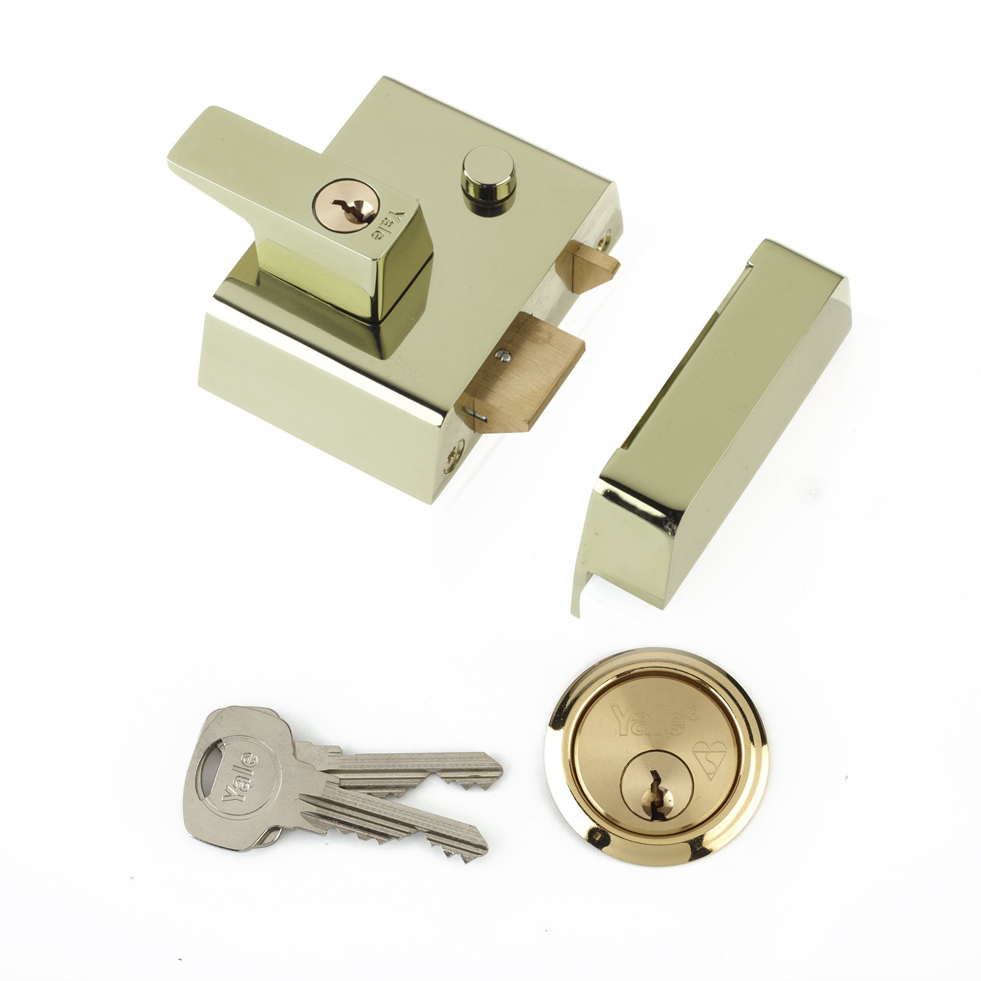 Yale B-2-DMG-PB-40 - Double Locking Nightlatch - 40mm - Dark Metallic Finish - High Security can be locked from inside with key — image 1