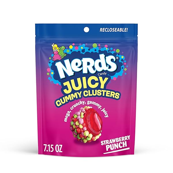 NERDS JUICY GUMMY CLUSTERS, STRAWBERRY PUNCH, JUICY AND...