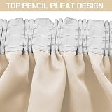 Aspire Homeware Blackout Curtains 66x72 Pencil Pleat Cream 2 Panels view 3