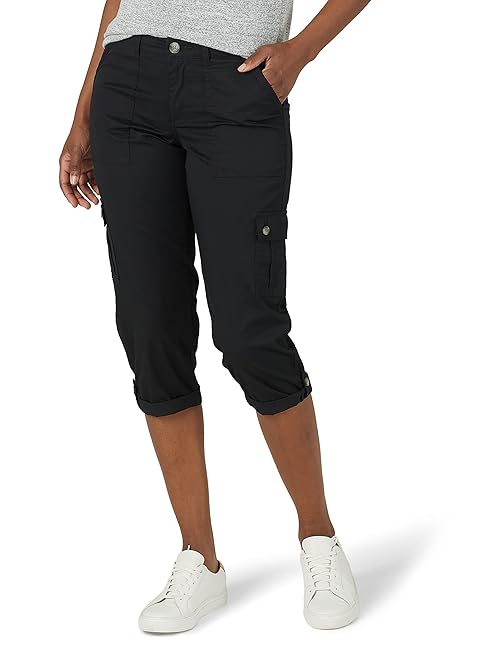 Lee Women's Ultra Lux Comfort with Flex-To-Go Cargo Capri Pant Black '2