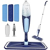 Spray Mops for Floor Cleaning, TRAV-ROUND Microfiber Wood Floor Mop Spray Mop with 3 Reusable Washable Mop Pads Fit for Swiff
