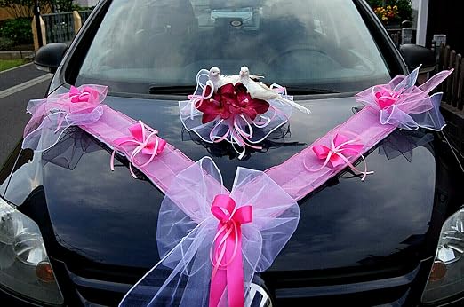 Amazon De Auto Schmuck Blumen Braut Paar Dekoration Autoschmuck Tauben Hochzeit Deko La68 Nr 4