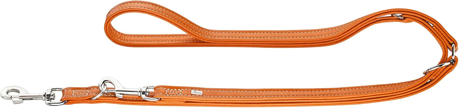 HUNTER Cannes Adjustable Dog Lead, nappa cowhide, Orange, 2 x 200 ml