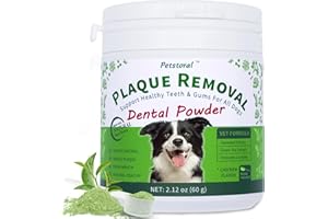 Petstoral Natural Dog Dental Powder, Dog Dental Care - Plaque Remover and Bad Breath Treatment, Healthy Gums & Fresh Breath for All Dogs and Cats 2 oz.