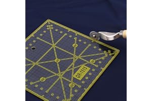 6" x 6" Square Quilting and Sewing Ruler for Quilting Sewing & Crafts (Yellow)