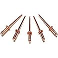 Metal Magery 100 Copper Pop Rivets 1/8 Diameter Copper Mandrel Blind Rivets Dome Head 4-4 (1/8"Diameter x 1/4" Grip Range) Qty 100
