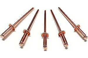 Metal Magery 100 Copper Pop Rivets 1/8 Diameter Copper Mandrel Blind Rivets Dome Head 4-4 (1/8"Diameter x 1/4" Grip Range) Qty 100