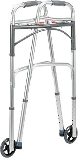 Drive Devilbiss Folding Lightweight Aluminium Walking Frame with Front Wheels view 3