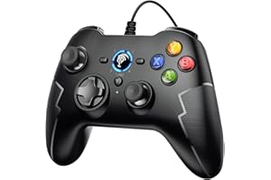 EasySMX USB Controller, Wired PC Gaming Controller Joystick with Dual-Vibration Turbo and Trigger Buttons for Windows/Steam/Android/ PS3/ Android TV Box/Tesla