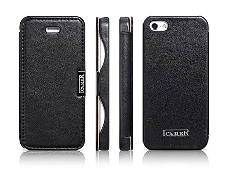 Luxus Tasche für Apple iPhone SE , iPhone 5S und iPhone 5 / Case Außenseite aus Echt-Leder / Innenseite aus Textil / Schutz-H