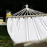 Harbour Housewares Garden Hammock Grey White Stripe 200cm Bed 80cm view 5