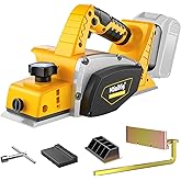 MtiolHig 15000 RPM Electric Planer Compatible with DeWalt 20V Battery: 3-1/4 Inch Cordless Handheld Planer - Power Hand Wood