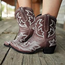 Hbeylia Cowboy Boots For Women Vintage Embroidery