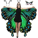 Butterfly Costume for Women Double-Sided Printing, Halloween Costumes Butterfly Wings for Women Adults