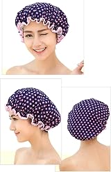 KissDate PrettyDate 3 Packs Double Layer Shower Cap Elastic Waterproof Bath Cap view 6