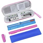 sijidou Insulin Cooler Travel Case, Equipped with 2 Pre-filled Syringe Case &amp; 1 TSA Approved Reusable Ice Pack for Keep Insulin Pen &amp; Diabetic Supplies Cool While Traveling (Red Twill)