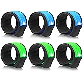 Dilabnba 6PCS Led Light Up Slap Wristband for Running Night Safety, Glow in The Dark Slap Bracelets Arm Band Reflective Strips for Cycling Walking Concert Camping Party