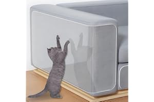 RUIFEN Cat Scratch Proof Sofa Protector - 12"x118" Transparent PVC Removable Adhesive Film for Couches & Furniture, Anti Scra