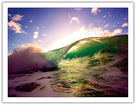 Amazon Co Jp 朝日に映えるハワイの波 写真の元の色からのものです によって作成された ジェフリー ウォルトル アートポスター 51cm X 66cm ホーム キッチン