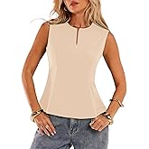 APRRAIN Womens Summer Peplum Tank Tops Sleeveless Zipper High Neck Dressy Casual Blouses Business Work Outfits 2026 Trendy