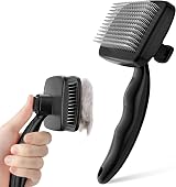 Pecute Self-Cleaning Slicker Brush for Dogs and Cats - Black