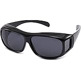 Gemgoo HD Day Driving Wrap Around Anti Glare Sunglasses with Polarized Lens for Man and Women (black lens)