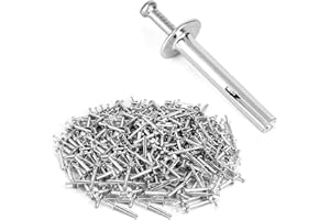 QWORK 500 PCS 1/4" x 1-1/2" Heavy-Duty Hammer Drive Nails in Anchor, for Concrete & Brick Walls