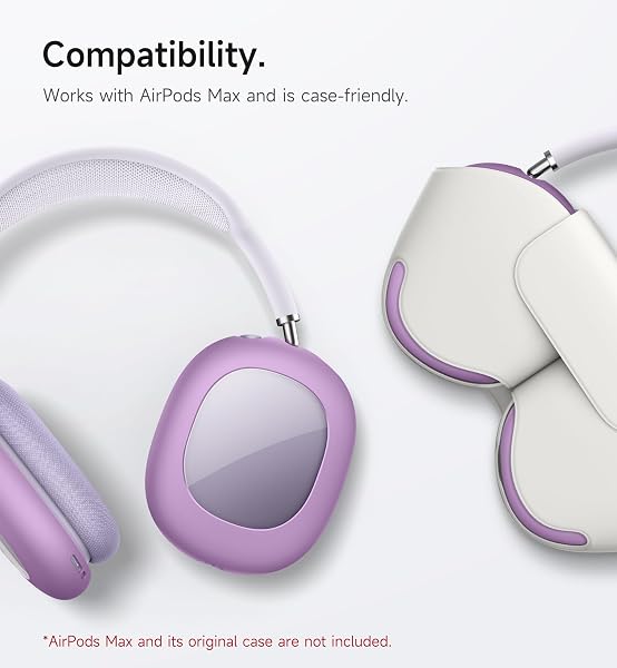 SURITCH FOR AIRPODS MAX CASE COVER, TPU ANTI-SCRATCH EAR CUPS COVER FOR AIRPODS MAX HEADPHONES, RUGGED SHOCKPROOF ACCESSORIES PROTECTIVE COVER FOR APPLE AIRPODS MAX – LIGHT PURPLE