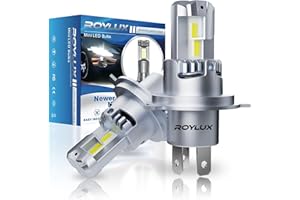 ROYLUX H4 LED Bulbs, 16000LM 400% Super Bright 6000K Cool White 9003 HB2 Bulb Light, IP68 Waterproof, Plug and Play, Pack of 2