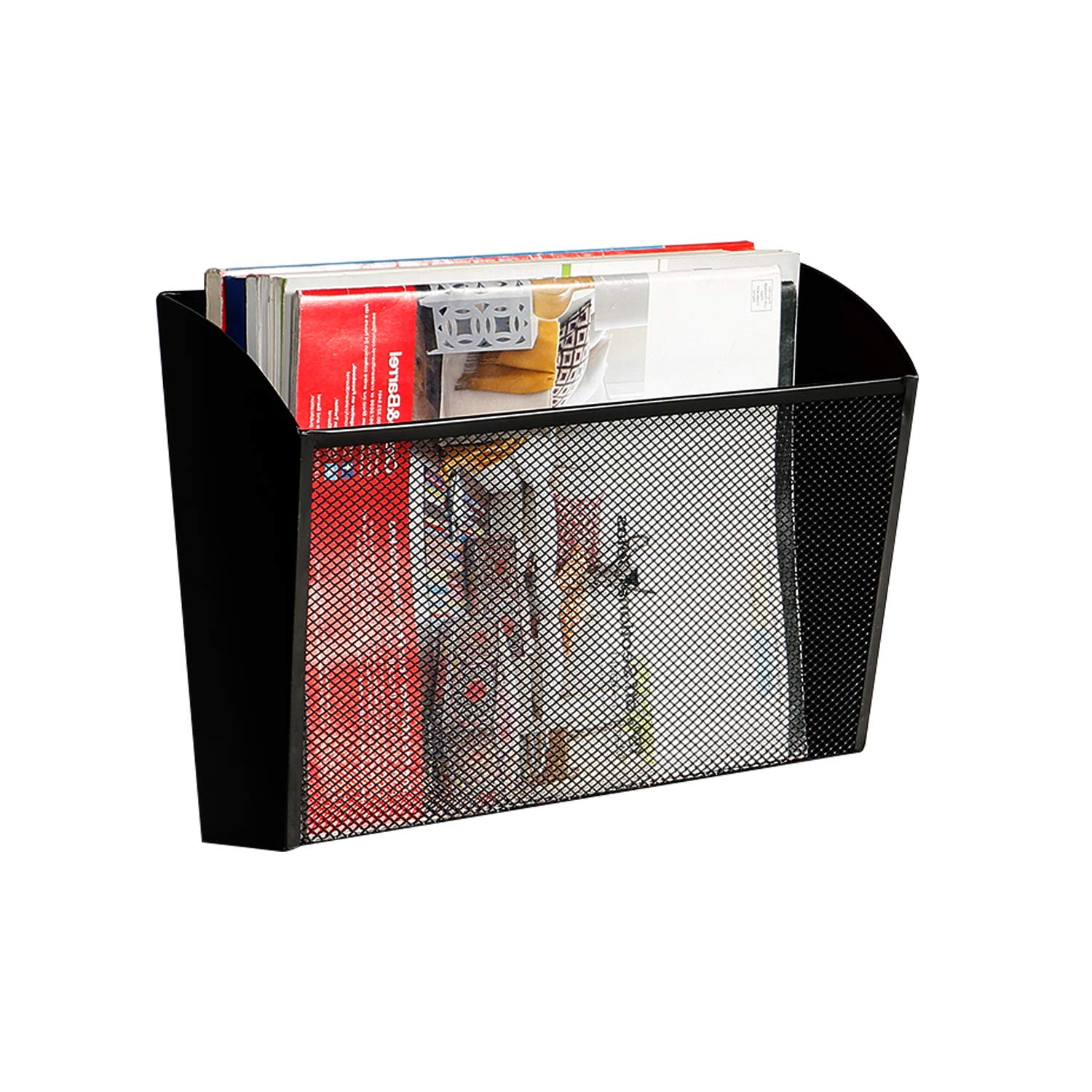 DESIGNA Mesh Wall File Holder Hanging Letter Pocket Organizer, Black
