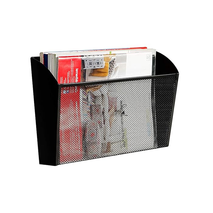 DESIGNA Mesh Wall File Holder Hanging Letter Pocket Organizer, Black
