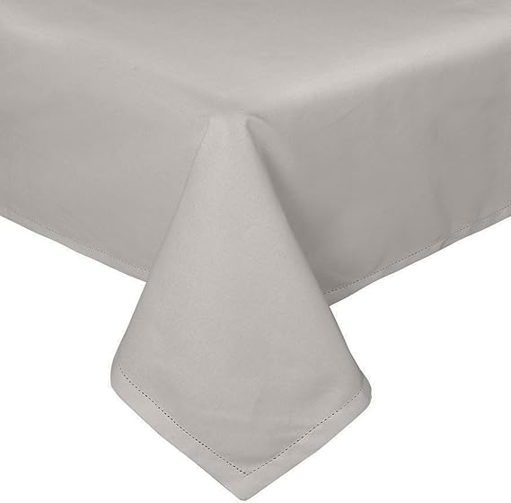 Homescapes Grey Cotton Tablecloth 6 to 8 Seater Large Rectangular 137 x