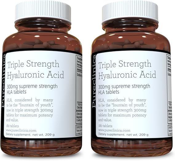 Hyaluronic Acid 300mg x 360 Tablets (2 Bottles of 180 Tablets per