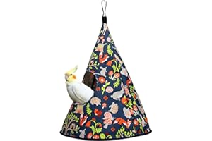 SHURUNG Parrot Cockatiel Warm House Bird Nest Bed All Season Hanging Hammock Birds Sleeping Bed Parrot Hideaway Bed Polyester Fabric Washable for Parakeet Cockatiels Budgies Lovebird
