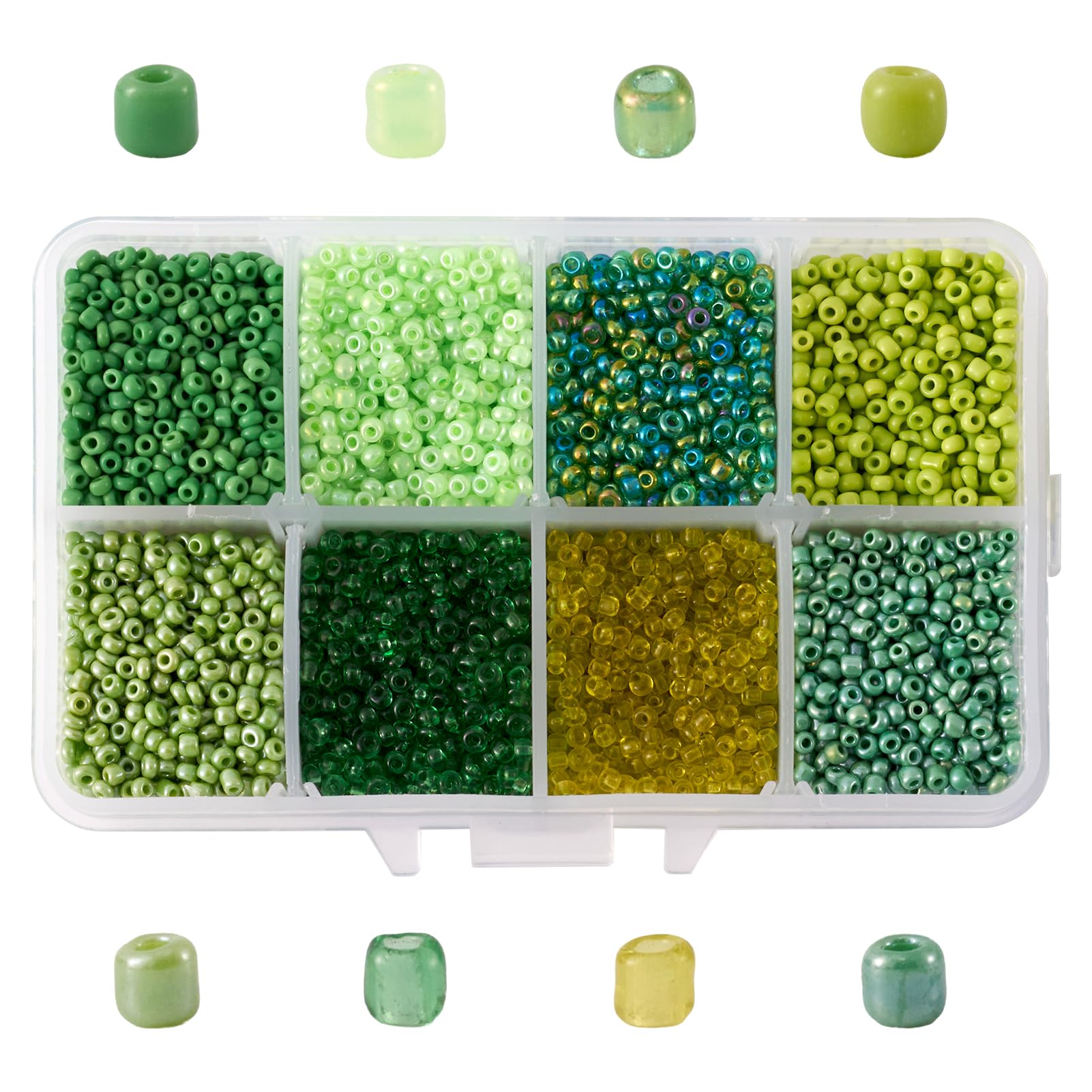 Craftdady 12500pcs 12/0 Glass Seed Beads 2mm Small Pony Beads Green Mixed Colors for DIY Crafting Jewelry Making